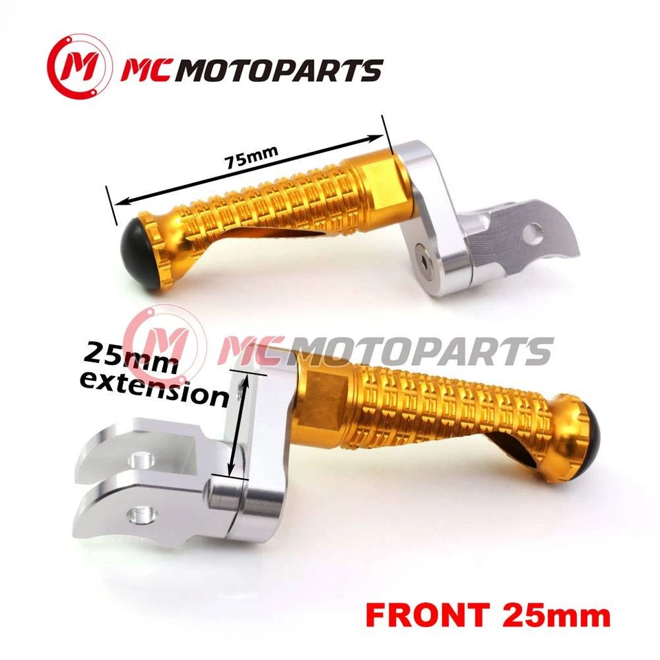 For Buell M2 Cyclone All Year MPRO 25mm Extended GOLD Front Foot Pegs Foto 3 de 4
