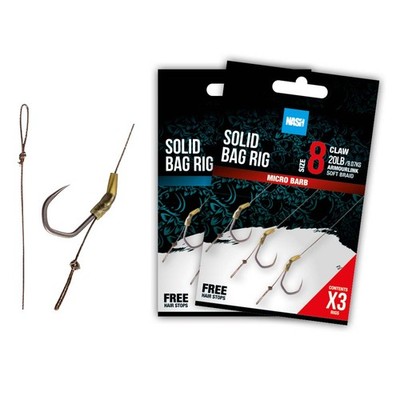 Nash Sollid Bag Rig Barbed 3Stk. Karpfenrig Ready To Fish
