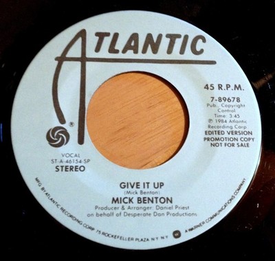 Mick Benton 45 Give It Up  PROMO