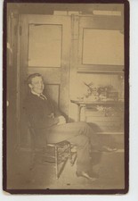 Happy Young Man in Chair Cabinet Card c1888
