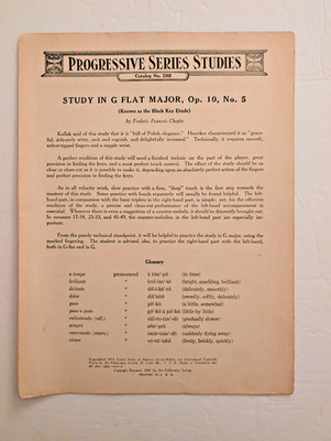 Art Publication Society Progressive Series Studies No 1302 Study by Chopin 1941