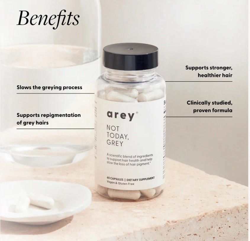 Not Today,灰色头发补充剂 – 慢灰色、生物素 + B 维生素、素食、1 Mo — 第 3/4 张图片