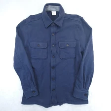 Brooks Brothers Shirt Mens Medium Blue Thick Flannel Button Up Double Pockets