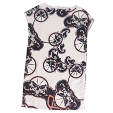 Hermes Dress 19SS French Sleeve George Washington Carriage Silk Top Used MOLO-0