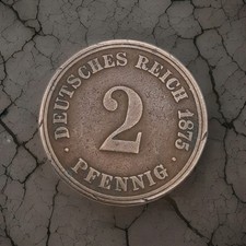 2 Pfennig 1875 " J " Deutsches Reich Kaiserreich 