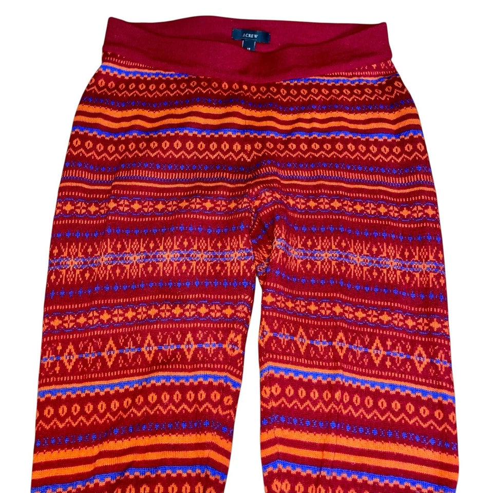 J. Legging Joggers Crew Lana XS Fair Isle Pantalones Merino Rojo Naranja Azul Esquí Lodge Foto 3 de 4
