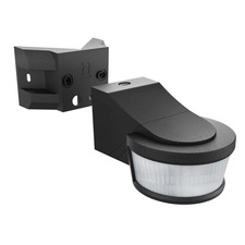 Profi-Bewegungsmelder Bewegungssensor schwarz 270&deg; 3-in-1 f&uuml;r Wand, Eck, Decke