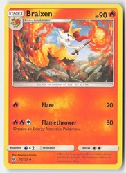 Braixen 16/131 Forbidden Light Uncommon Pokemon TCG