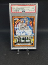 2024 Topps Cosmic Chrome Clayton Kershaw Star Command Orange Auto /25 PSA 9
