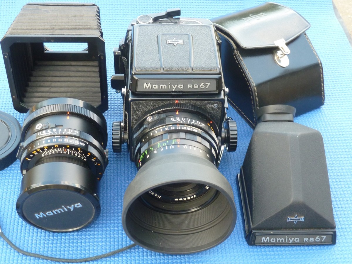 Mamiya RB67 Pro S medium format film camera, Sekor 65mm, 180mm Lens xtras