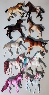 Schleich Foal Lot of 10 Horses & Unicorns
