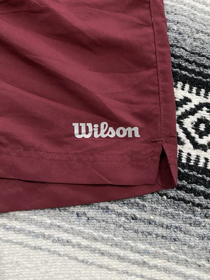 Wilson Swim Trunks Shorts Men’s L Maroon Lined Drawstring Pockets Swim Suit Red - Image 2 of 4