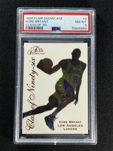 1996-97 Flair Showcase Kobe Bryant #4 Class Of 96 RC Rookie Lakers PSA 8 NM-MT