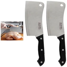 2x 6-inch Meat Cleaver Knife Stainless Steel Professional Butcher Chopper Handle