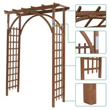 Wooden Garden Arch Trellis Pergola Arbor Over 8FT High Patio Plant Outdoor