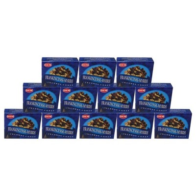 Hem Frankincense and Myrrh Incense Cones   120 (12 Packs)   Brown