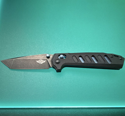OKnife Rubato black G10 handle 154CM tanto blade cross bar lock pocket knife