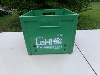 LeHi The Farmers Dairy Green Plastic Milk Crate