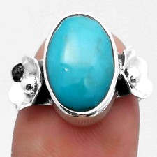 Floral - Natural Peruvian Opalina 925 Sterling Silver Ring s.7.5 Jewelry R-1509