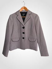 Kasper Black and Pink Textured Notch-Collar Blazer 8