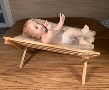Baby Jesus Nativity Hand Made Wooden Crib 11" L x 7" W (Crib Only)
