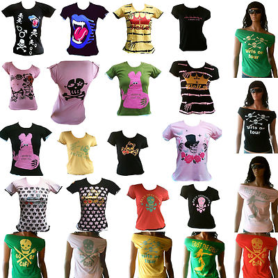 WOW Rockabilly Punk Rock Emo Fashion TOP ANGEBOT T-Shirt XS/S/M/L 34/36/38/40