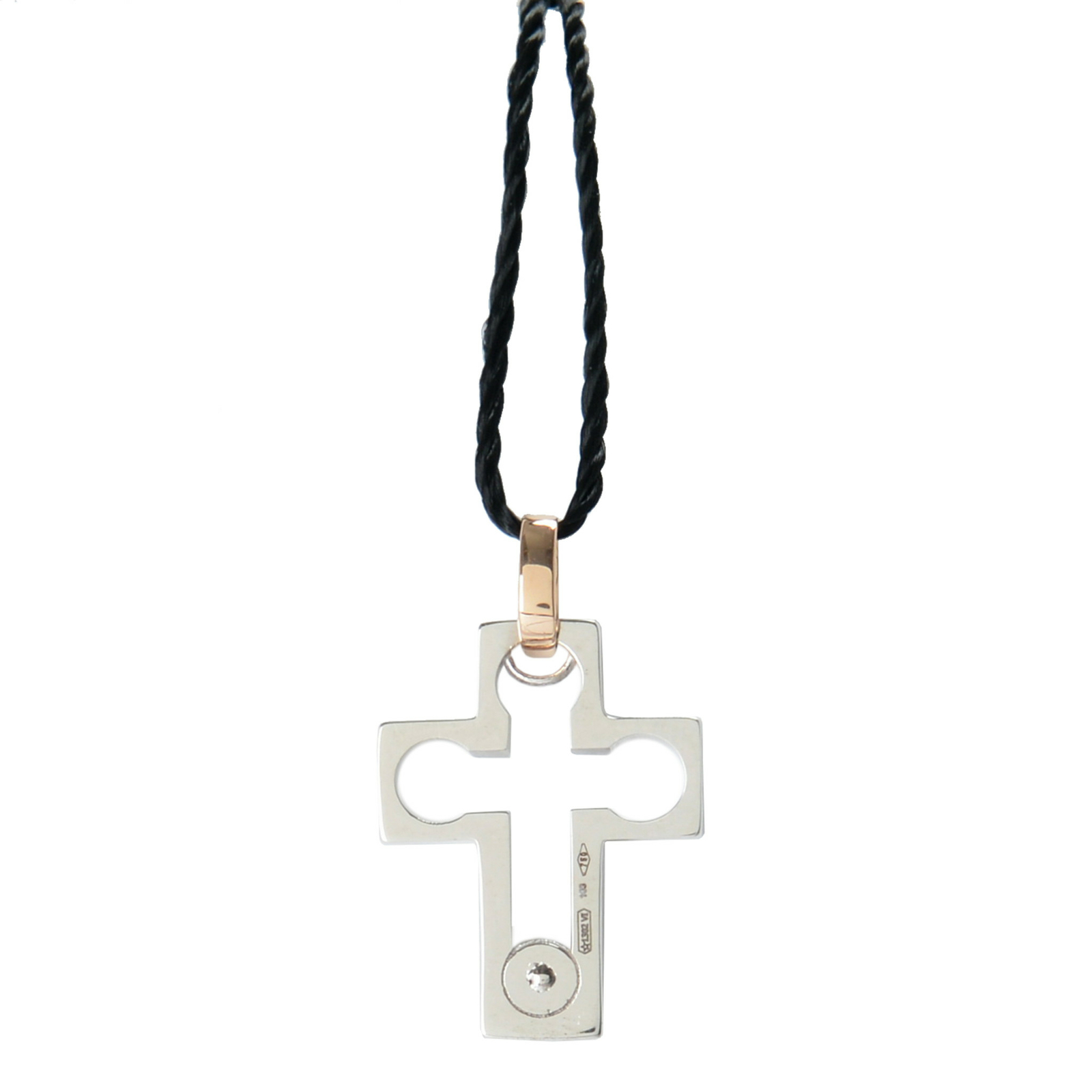 Подвеска в виде креста из белого и розового золота с белым бриллиантом BARAKA Mens CR314051BRDB000003 276390₽