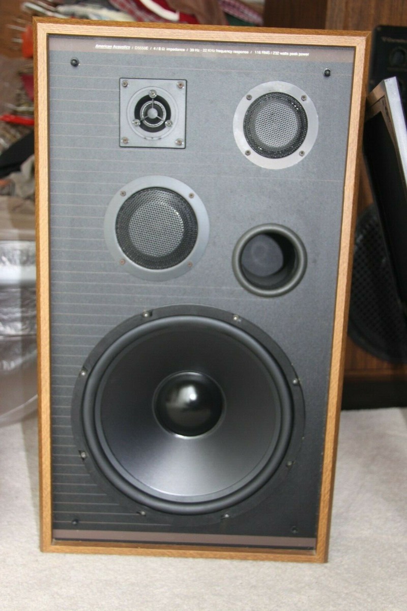 Pair American Acoustics speakers Model D555 OE, Four Way, 4/8 ohm