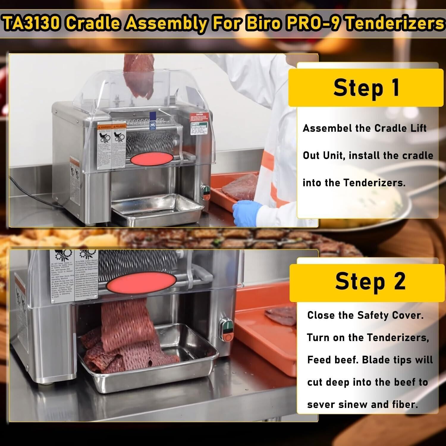 For Biro Pro 9 Tenderizer Cradle Assembly Complete W/ Combs and Lock # TA3130