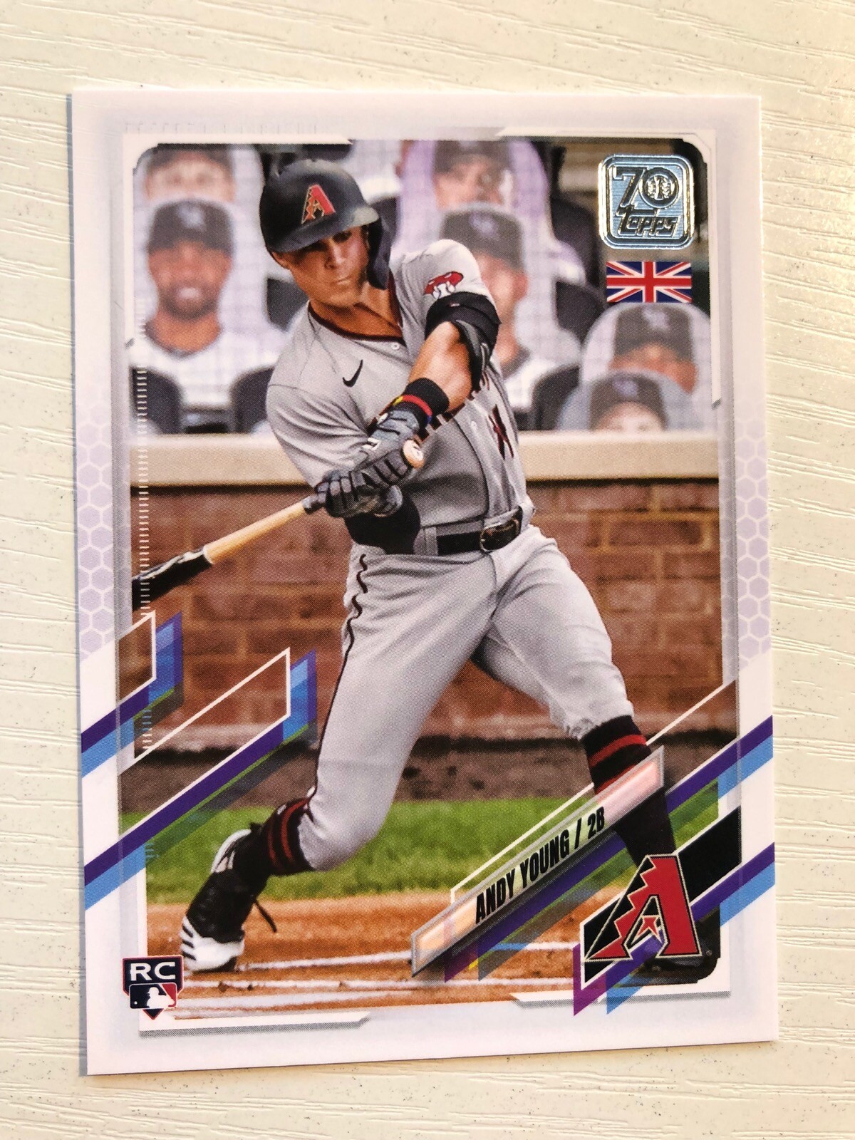 2021 Topps UK Edition Andy Young Diamondbacks RC 210