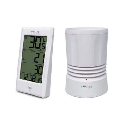 Explore Scientific Precise Rain Gauge with Indoor/Outdoor Temperature Monitoring