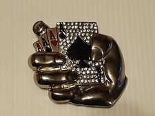 4 ACES PLAYING CARD 4 OF KIND / HAND Metal Belt Buckle