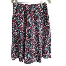 Vtg 80s Skirt Andrew McMullan A-line Floral Cottagecore Feminine Boho Sz 8 USA