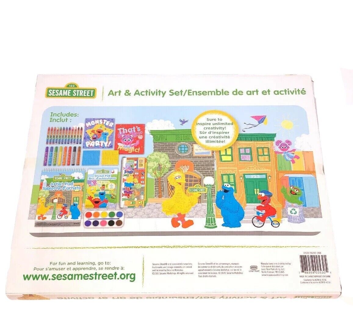 Sesame Street 43-Piece Art Case, Travel Art Set for Children, Includes  Markers, Crayons, Stickers, and Watercolors, Gift for Kids, Ages 3+