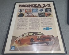 Monza 22 Chevrolet Print Ad Framed 8.5x11
