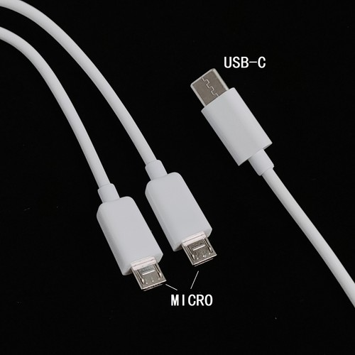 1meter type c to 2 micro charge cable power 2 phones with micro ports - 第 1/5 張圖片
