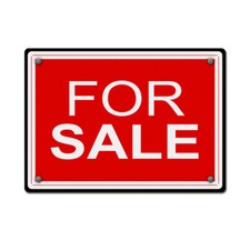 Horizontal Metal Sign 24x18 for Sale White on Red Facility Property
