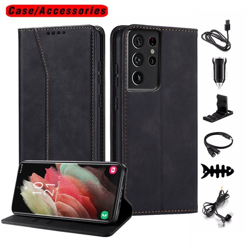 For Samsung Galaxy S21/+/Ultra/FE 5G Shockproof Leather Wallet Case Accessories - Zdjęcie 13 z 24