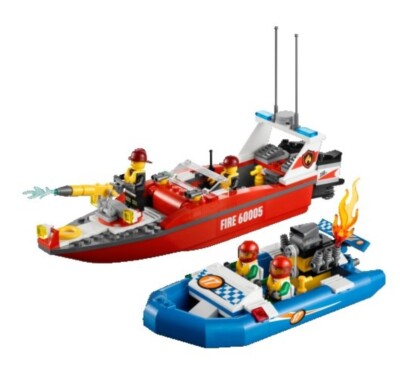 Lego City Town 60005 Fire Boat 100% Complete No Manual Retired
