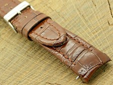 Vintage NOS Unused Brown Leather Watch Band w Silver Tone Buckle 22mm Udi NY