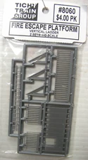 Tichy Group #.8060 .Fire Escape Platform HO Scale (2 sets)