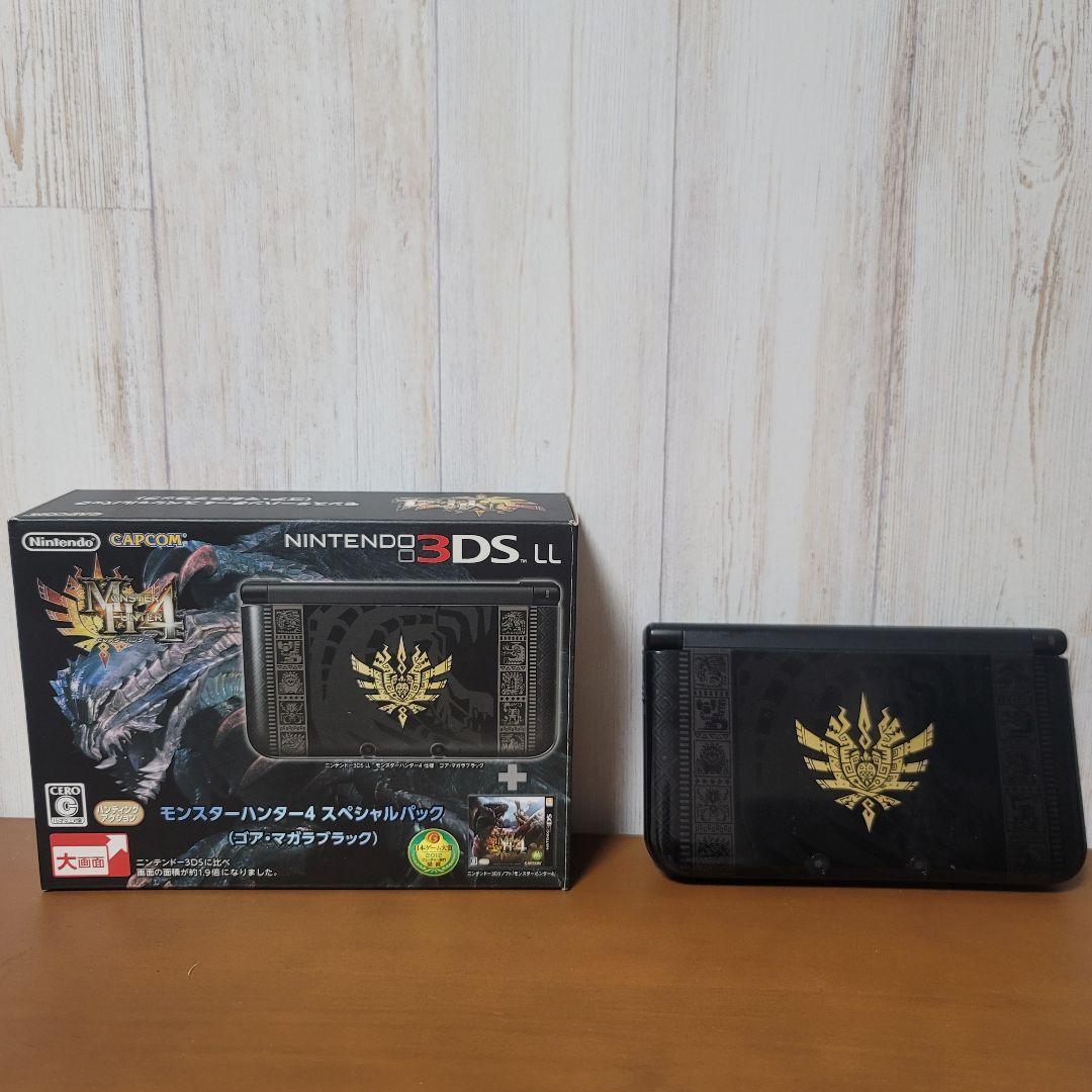 3DSと、カセット Nintendo 3DS XL LL Monster Hunter 4 Gore Magala Black Console Set