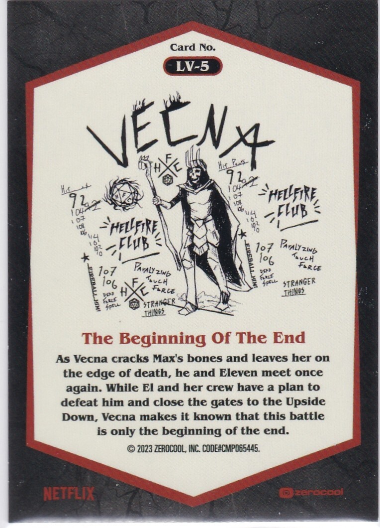 2023 Zerocool S4 Stranger Things Hail Lord Vecna #LV-5 Netflix | eBay