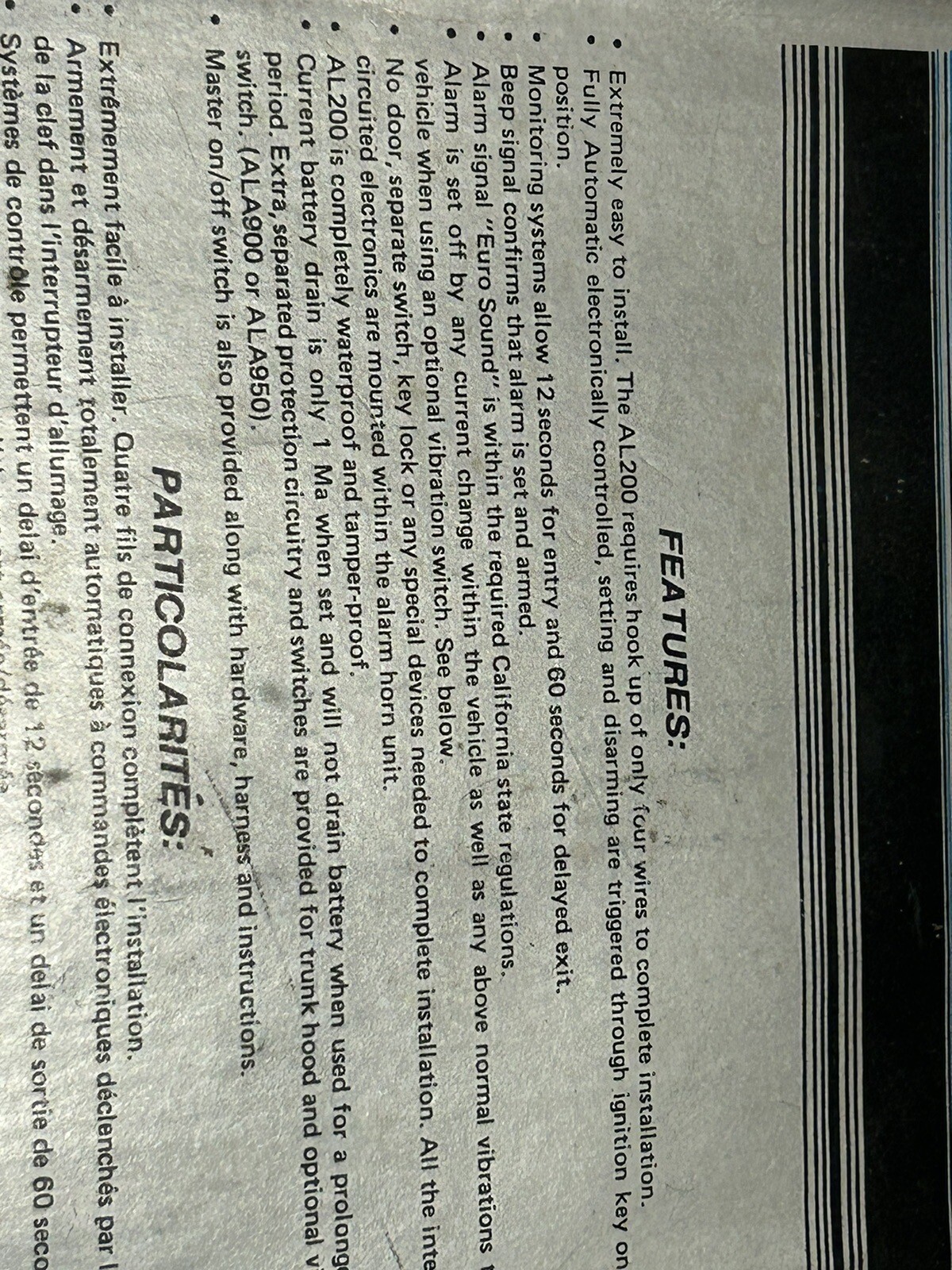 Vintage Car Alarm Magnadyne Al 200 Old School 1980s COMPLETE NOS w Box w Manuals