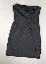 Ann Taylor LOFT Women's Dress Size 0 Black Strapless Sheath Ruffle