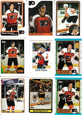   Huge 40 + different DAVE POULIN cards lot RC 1984 - 1996 Flyers Bruins Caps