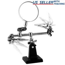 Helping Hands Tool Jewelry Repair Soldering Iron Clamp Holder Magnifying Glass