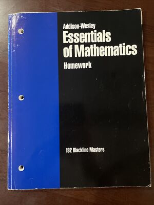 Essentials of Mathematics Homework Addison Wesley School Material 