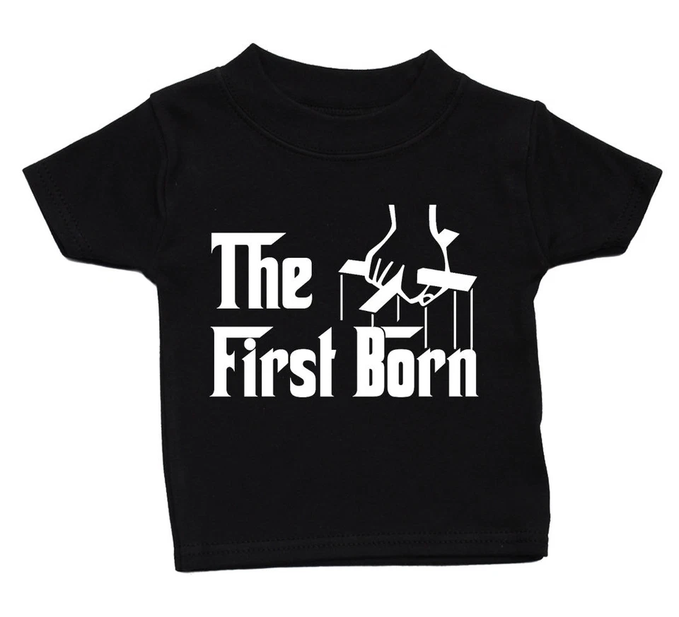 FUNKYTOTZ The First Born T Shirt Baby Cute Boy Girl Present Funny Kid Birthday Gift Funky