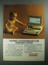 1987 Sharp PC-4501 Laptop Computer Ad - Your First Laptop